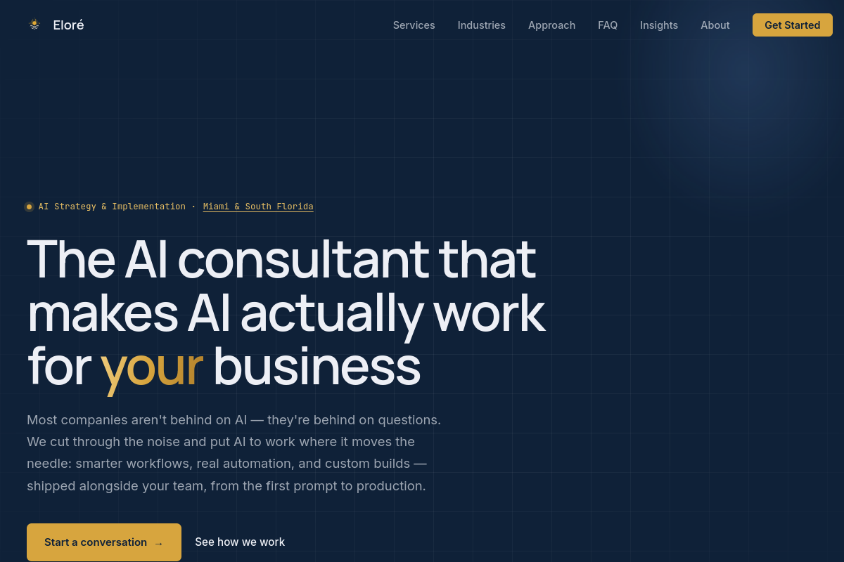 Eloré Consulting homepage
