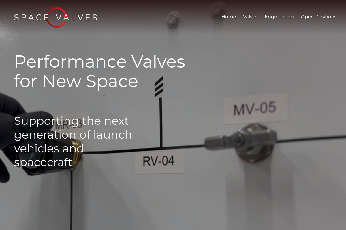 space-valves.com homepage